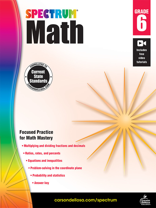 Title details for Spectrum Math Workbook, Grade 6 by Spectrum - Available